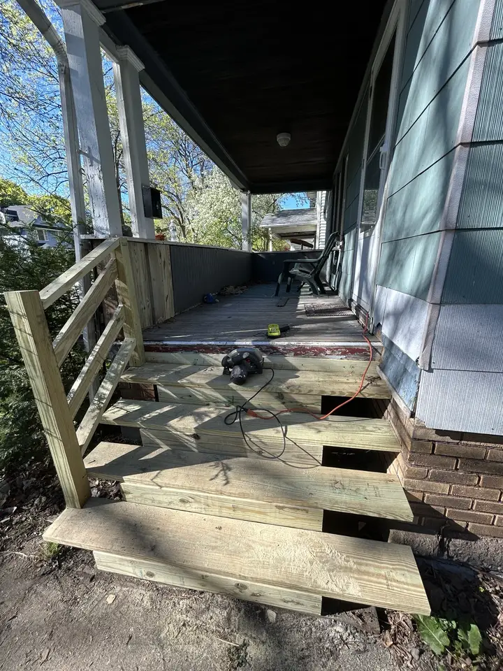 New porch stairs